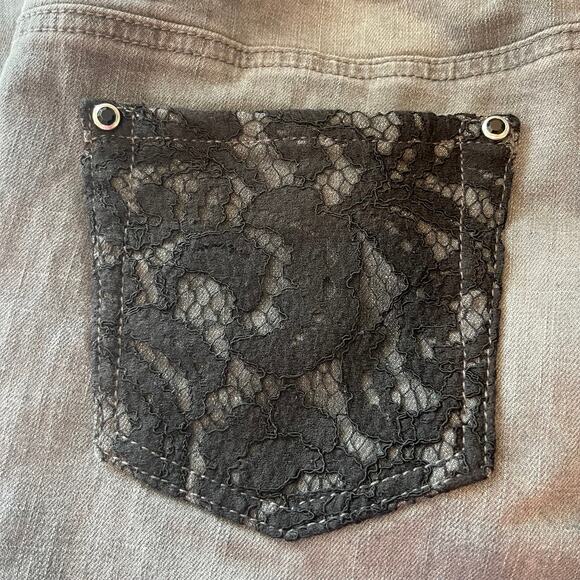 Michael Kors Skinny Lace Pocket Black Wash Denim Jeans, 8 - Picture 9 of 9
